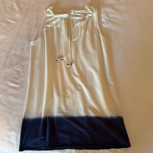 Sundays Cream and Navy Sleeveless mini length dress